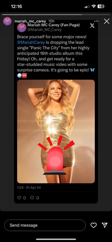 Rumor Mariah new single panic the city